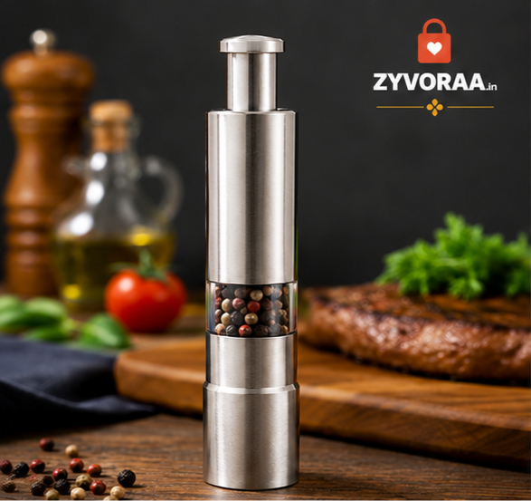 Premium Stainless Steel Salt & Pepper Grinder | Adjustable Ceramic Manual Spice Mill