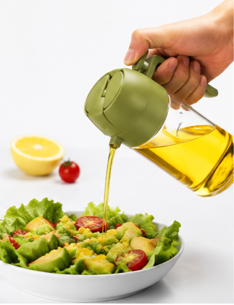 Spray Master 2-in-1 Oil Sprayer & Dispenser Bottle | Leakproof Kitchen Oil Spray Bottle (470ml)