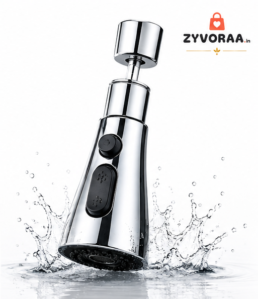360° kitchen faucet sprayer | 3 water flow mode chrome finish